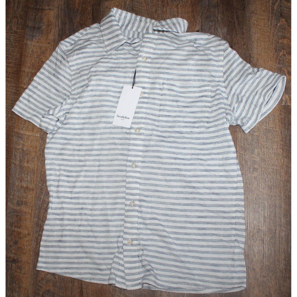 Men's shirt Striped short Button-Down Goodfellow & Co size small